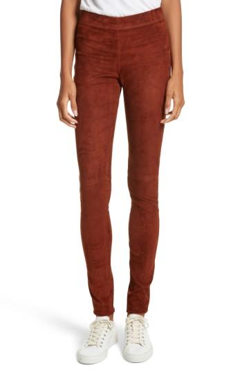 Women's Joseph Stretch Suede Leggings Us / 32 Fr - Brown