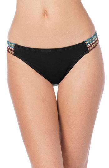 Women's La Blanca Running Stitch Hipster Bikini Bottoms - Black