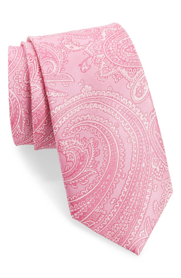 Men's Southern Tide Beaufort Paisley Silk Tie, Size - Pink