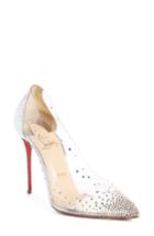 Women's Christian Louboutin Degrastrass Clear Embellished Pump