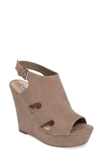 Women's Steve Madden Emmy Wedge Sandal .5 M - Brown