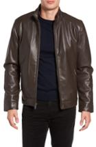 Men's Cole Haan Faux Leather Jacket - Brown