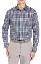 Men's Nordstrom Men's Shop Smartcare(tm) Classic Fit Plaid Sport Shirt, Size - Blue