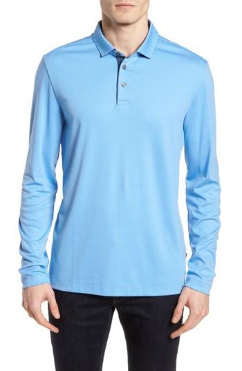 Men's Boss Denim Trim Polo - Blue