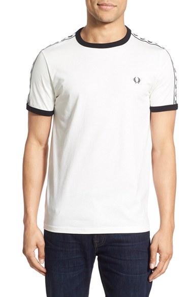 Men's Fred Perry Extra Trim Fit Cotton Ringer T-shirt - White