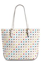 Sondra Roberts Studded Faux Leather Tote - White