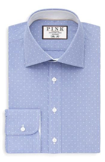 Men's Thomas Pink Slim Fit Dobby Check Dress Shirt