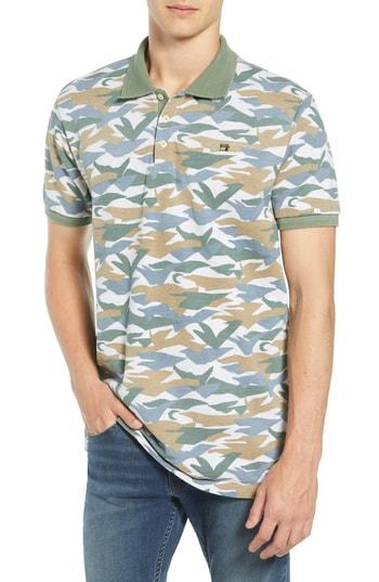 Men's Scotch & Soda Abstract Print Polo - Green