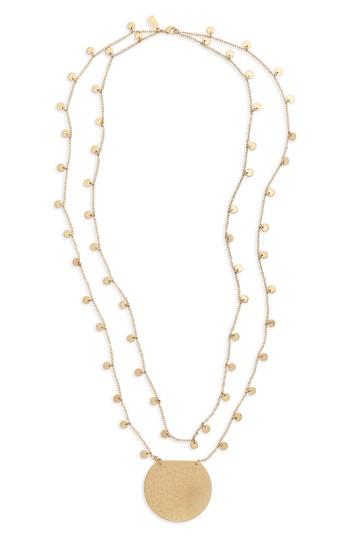 Women's Canvas Jewelry Double Chain Pendant Necklace