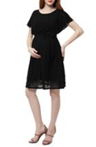 Women's Kimi And Kai Alison Lace Trim Maternity Dress - Black