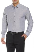 Men's Cutter & Buck Tailor Regular Fit Oxford Sport Shirt, Size - Black
