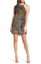 Women's Mary & Mabel Burnout Velvet Dress - Green