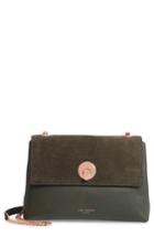 Ted Baker London Sorikai Leather & Suede Crossbody Bag - Green