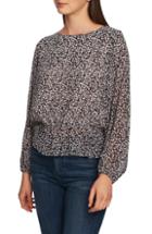 Women's 1.state Disty Floral Blouson Top, Size - Black