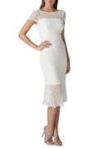 Women's Kay Unger Fishnet Lace Sheath Dress - Ivory