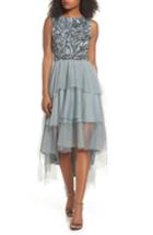 Women's Lace & Beads Bridget Embellished Tiered Tulle Dress - Grey