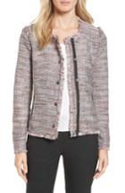Women's Halogen Zip Detail Tweed Jacket - Ivory