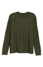 Women's Press Trapeze Fit Cable Knit Sweater - Green