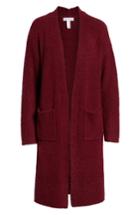 Women's Leith Boucle Long Cardigan, Size - Red