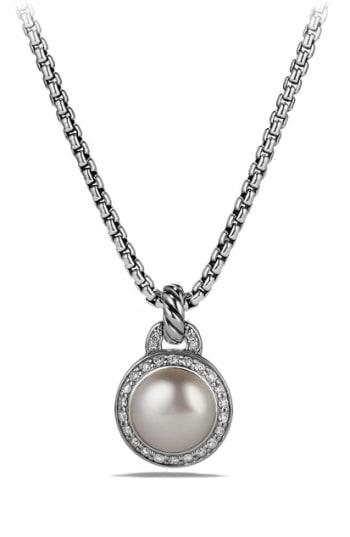 Women's David Yurman 'cerise' Petite Cerise Pendant Necklace With Pearl And Diamonds