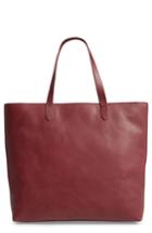 Madewell Zip Top Transport Leather Tote - Burgundy