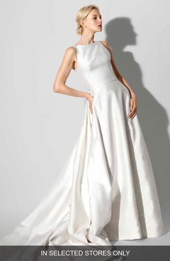 Women's Carolina Herrera Francesca Bateau Neck A-line Gown, Size In Store Only - Ivory