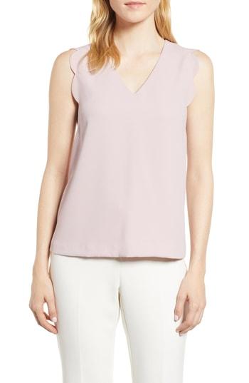 Women's Cece Scallop Edge Top, Size - Pink