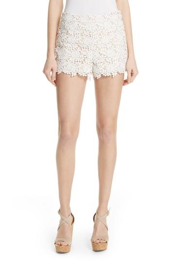 Women's Alice + Olivia Marisa Floral Lace Shorts - Ivory