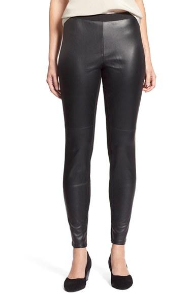 Women's Eileen Fisher Blocked Leather Leggings