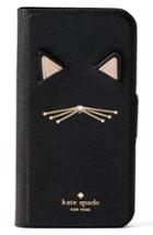 Kate Spade New York Cat Applique Iphone X Folio Case - Black