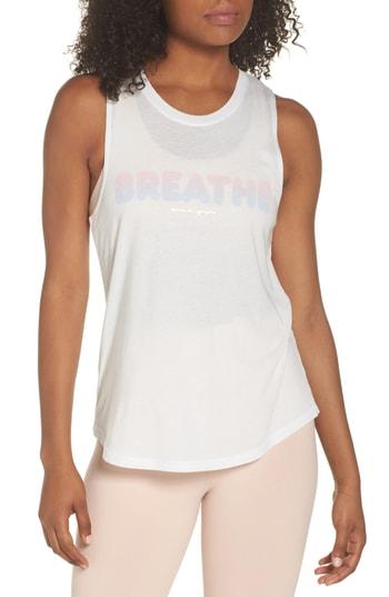 Women's Spiritual Gangster Breathe Muscle Tee - White