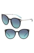 Women's Tiffany & Co. 54mm Gradient Round Sunglasses - Black/ Blue Gradient