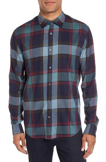 Men's Vince Regular Fit Plaid Sport Shirt - Blue