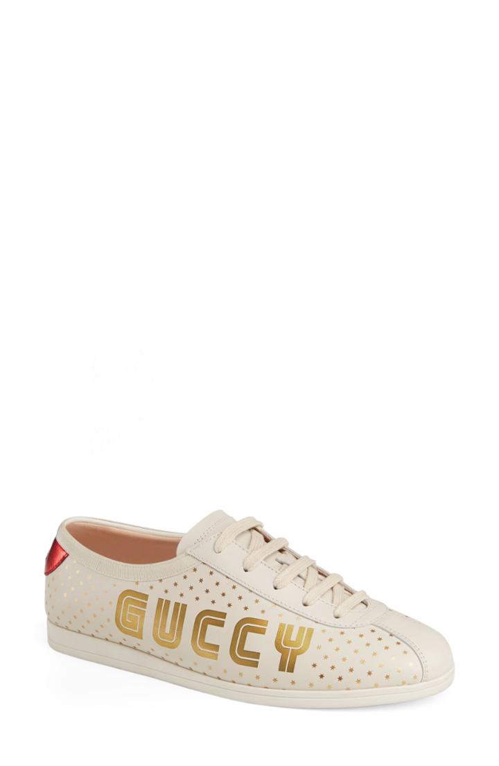 Women's Gucci Falacer Guccy Logo Sneaker .5us / 36.5eu - White