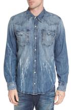 Men's True Religion Brand Jeans Ryan Runyon Rebel Long Sleeve Western Shirt - Blue
