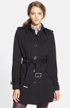 Women's Vince Camuto Single Breasted Soft Shell Trench Coat - Black