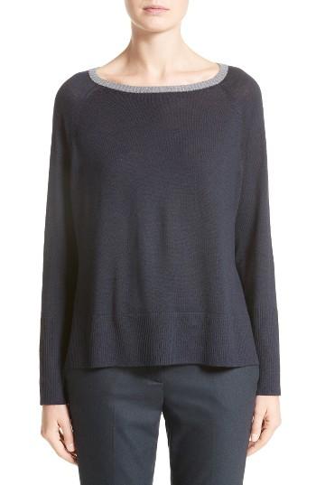 Women's Fabiana Filippi Side Zip Wool Pullover Us / 40 It - Blue