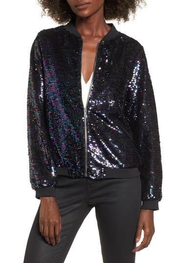 Women's Soprano Sequin Bomber - Blue