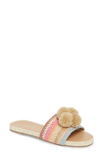 Women's Kaanas Santa Helena Pom Slide Sandal M - Beige