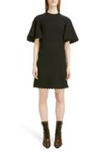 Women's Chloe Bell Sleeve Scallop Trim Cady Dress Us / 34 Fr - Black