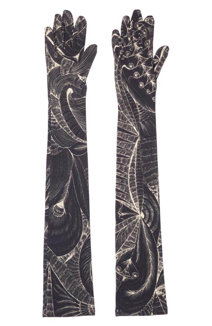 Women's Dries Van Noten Tattoo Print Gloves