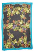 Women's Dolce & Gabbana Grape Print Modal & Cashmere Scarf, Size - Blue