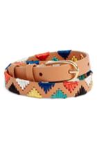 Women's Tory Burch Embroidered Leather Bracelet