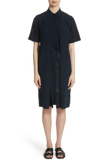 Women's Rosetta Getty Split Front Stretch Silk Dress - Blue
