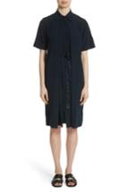 Women's Rosetta Getty Split Front Stretch Silk Dress - Blue