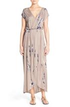 Women's Fraiche By J Tie Dye Faux Wrap Maxi Dress - Brown
