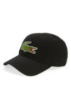 Men's Lacoste 'big Croc' Logo Embroidered Cap - Black