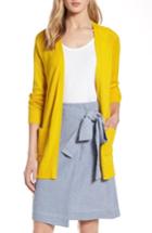 Women's Halogen Mix Stitch Open Front Cardigan - Yellow