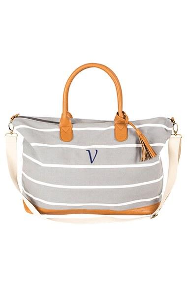 Cathy's Concepts Monogram Oversized Weekender Tote - Grey