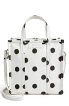 Balenciaga Small Polka Dot Bazar Silk Shopper - White